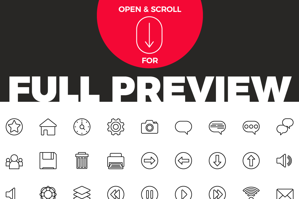 100 Essential Icons - Outline Style, an Outline Icon by Designerbundle (Photo 3 of 3)