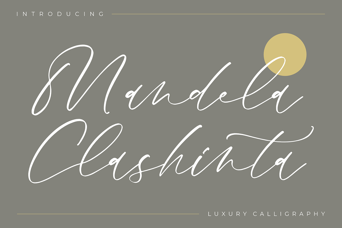 Mandela Clashinta Luxury Calligraphy, a Script Font by Storytype Studio (Photo 1 of 15)