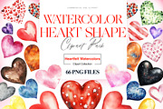 Heart Shapes Clipart, Red Heart PNG, a Decorative Illustration by BrushstrokeArtGB (Thumbnail 1 of 9)