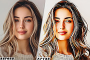Cartoonize painting Photoshop Action, a Brushes & More by one-touch (Thumbnail 9 of 9)