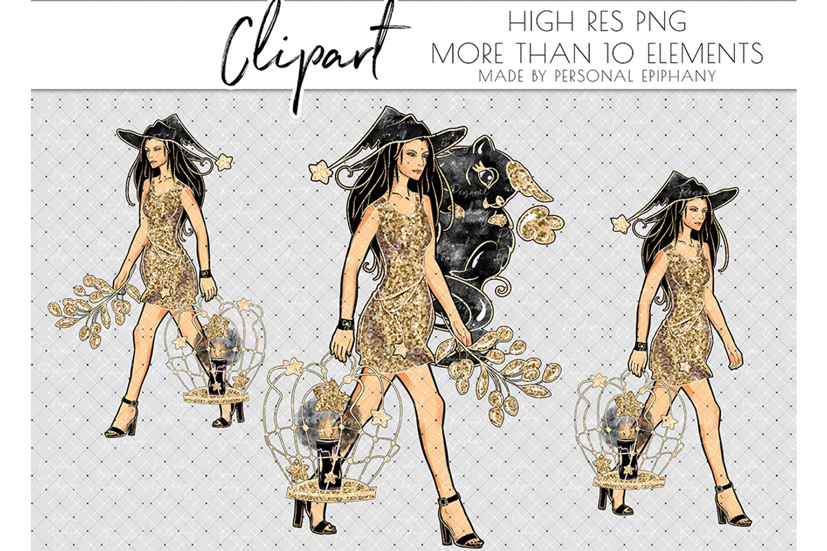 glam witch halloween clipart, beast, an Illustration by Personal Epiphany (Photo 3 of 5)