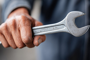Close up of a worker’s hand holding, an Industrial Photo by MistyDay