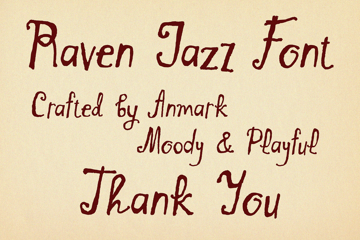 Raven Jazz | Vintage Display Font, a Handwritten Font by AnMark (Photo 11 of 11)