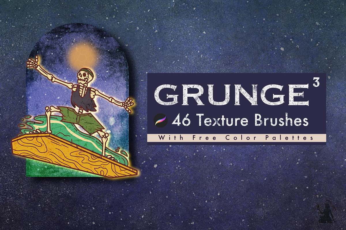 Grunge Texture Brushes For Procreate, a Brush Add-On by Pawsitively Aesthetic (Photo 1 of 9)