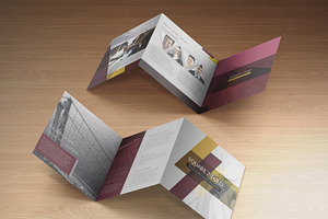 Square Z-Fold Brochure Mockup