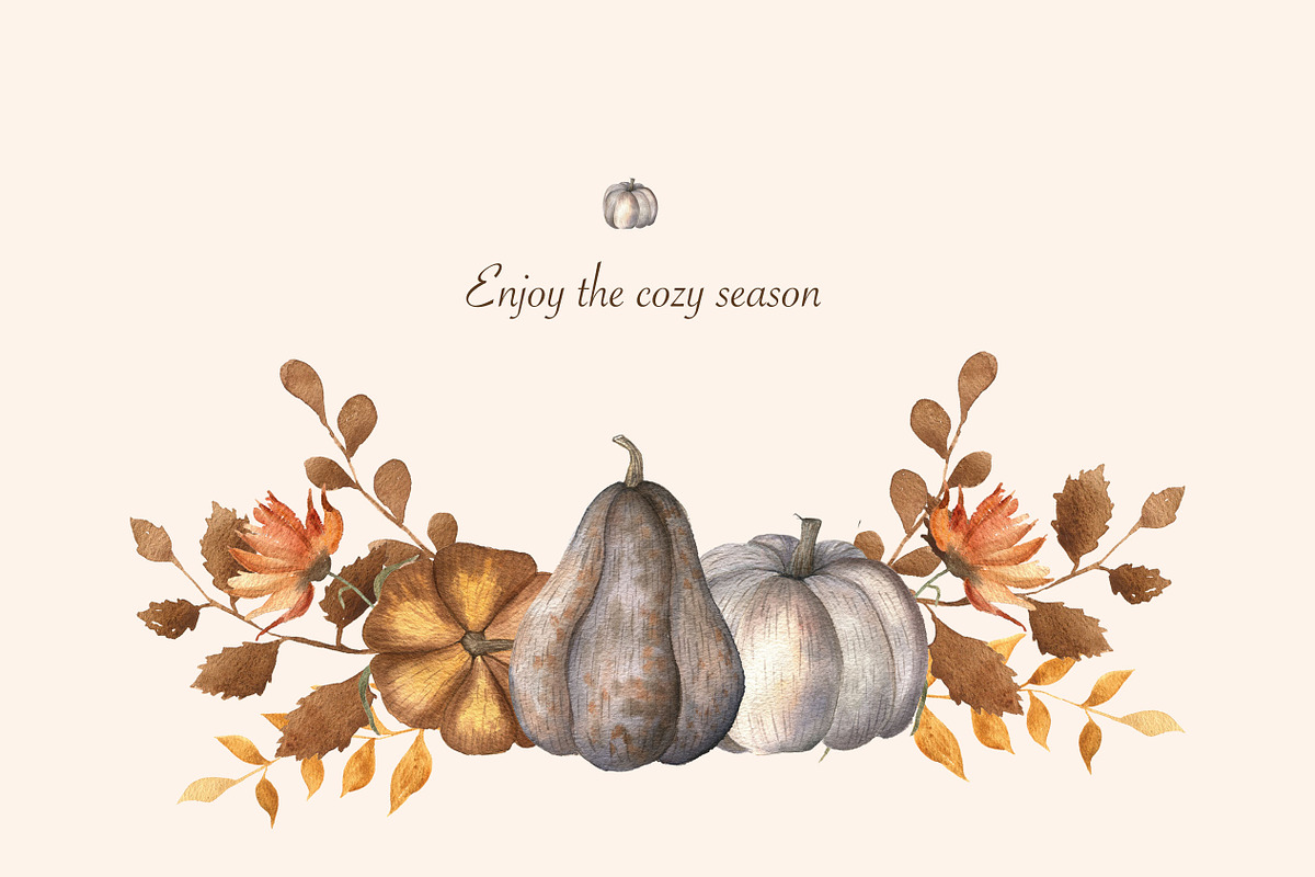 Autumn Moments Watercolor Collection, a Seasonal Illustration by ViolettaKh (Photo 8 of 8)
