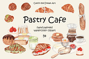 Pastry Cafe Croissant Breakfast, a Food Illustration by Catch the Dream Art (Thumbnail 1 of 8)