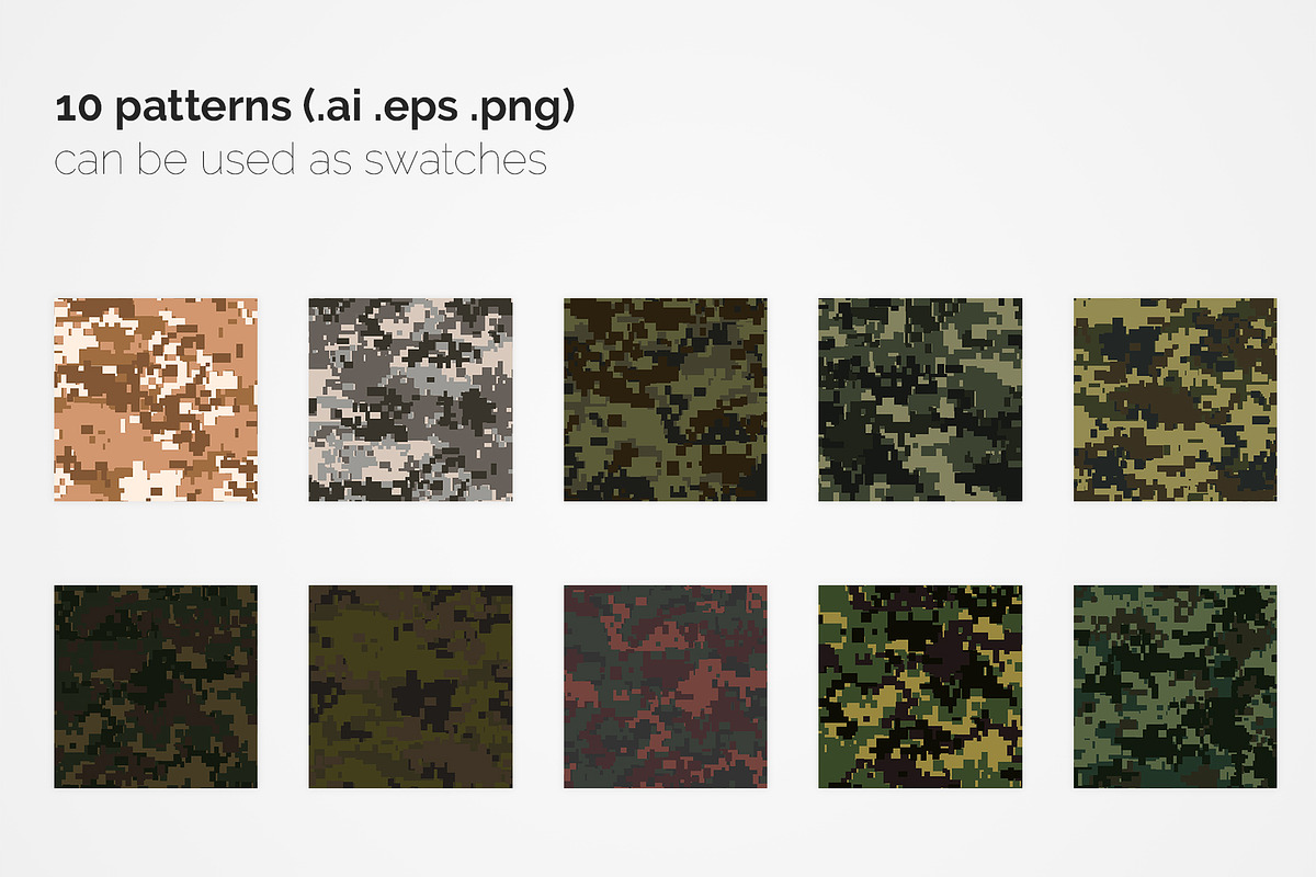 Russia Pixel Camouflage Patterns, a Pattern Graphic by 3Y_Design (Photo 2 of 5)