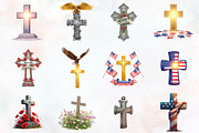 Memorial Day Cross Sublimation Png, an Illustration by RobertsArt (Thumbnail 3 of 3)