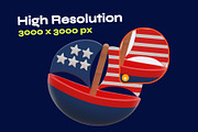 Independence Day of United State, a Furniture 3D Model by orenjidesign (Thumbnail 3 of 8)