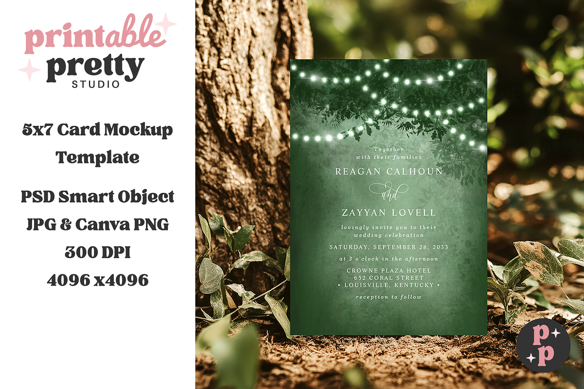 Forest Floor Card Mockup PSD, a Product Mockup by Printable Pretty Studio (Photo 4 of 7)