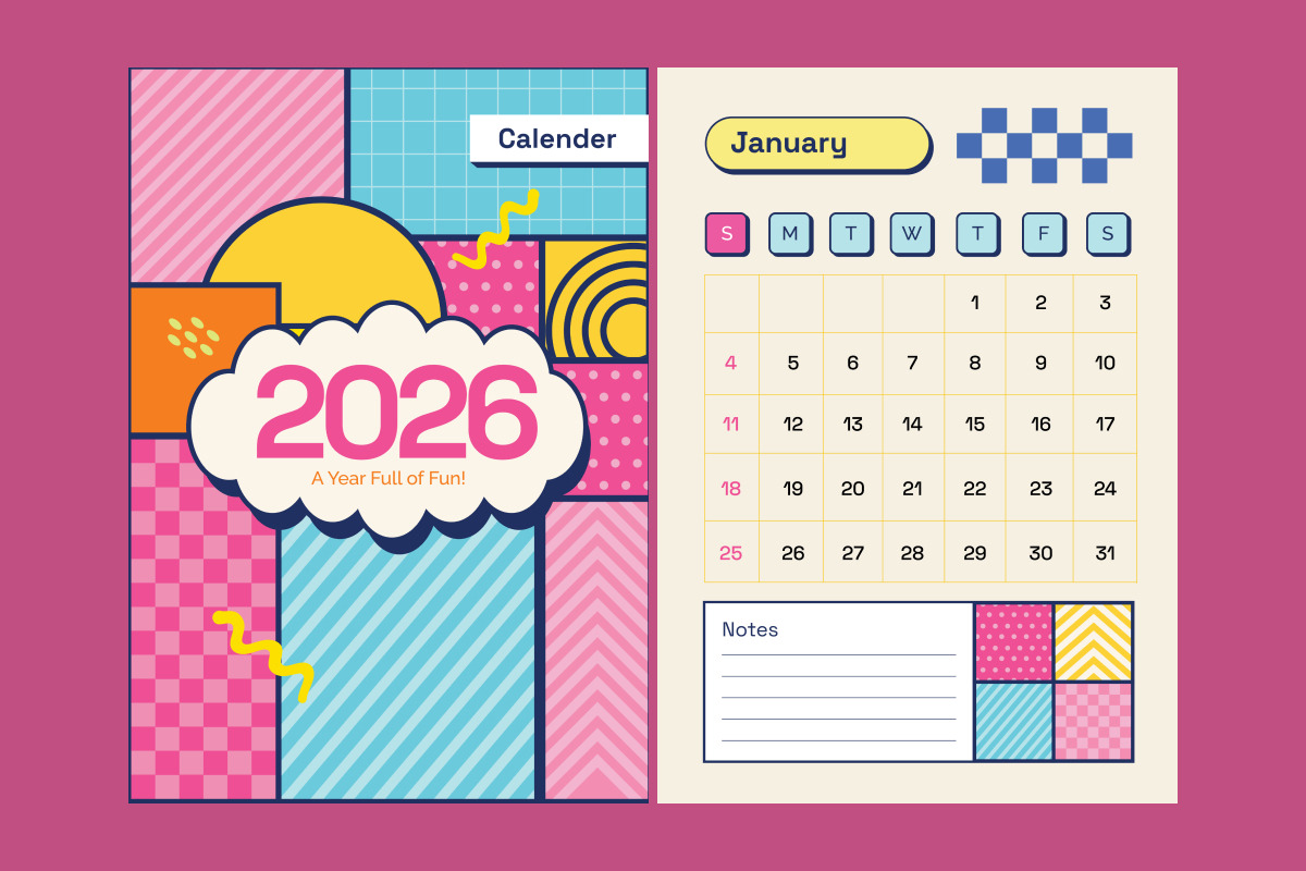 Playful Academic Wall Calendar, a Stationery Template by twinstd (Photo 3 of 3)