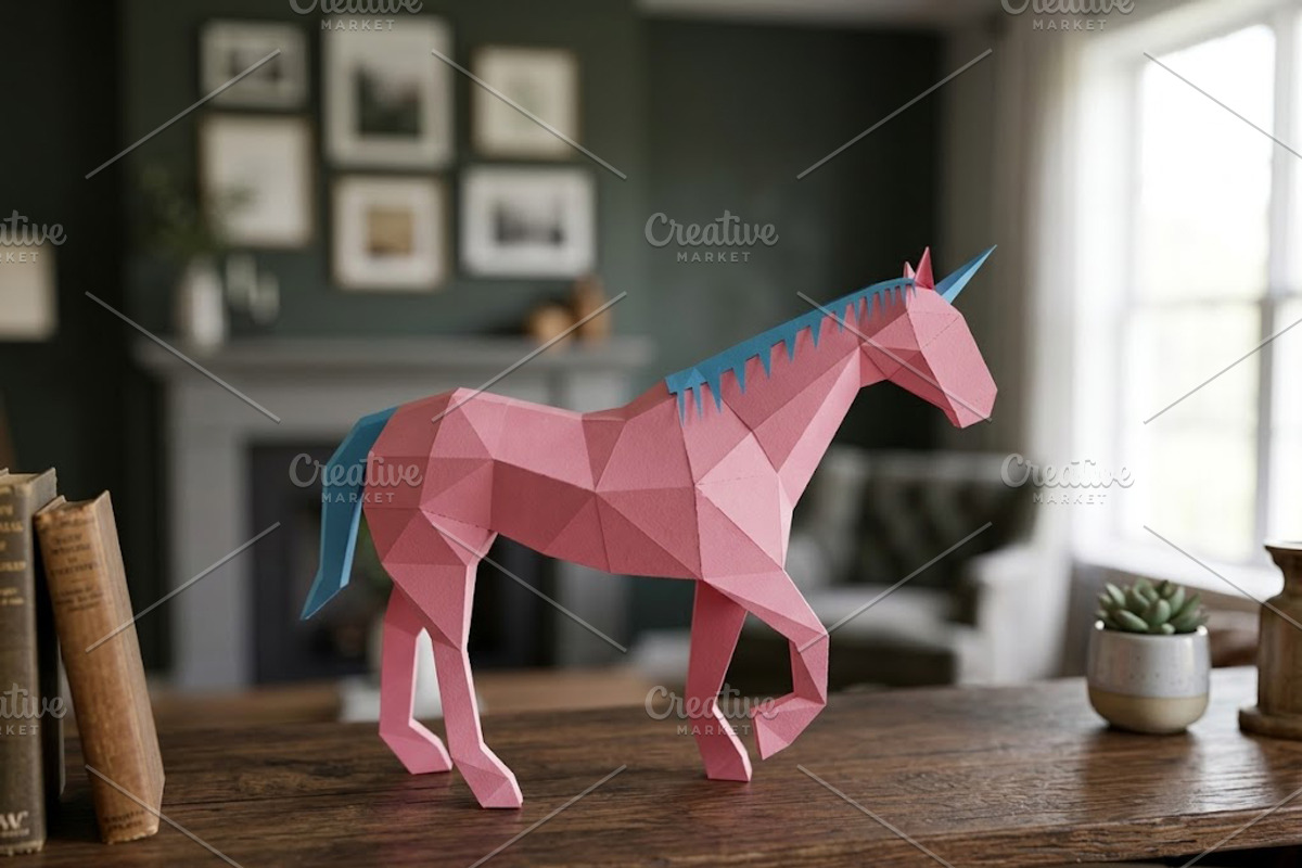 Unicorn sculpture - 3d papercraft, a Card Template by PAPER amaze (Photo 4 of 4)