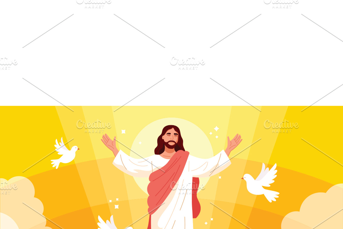 Ascension Day Religious Vector, a Person Illustration by MISS CHATZ (Photo 3 of 3)