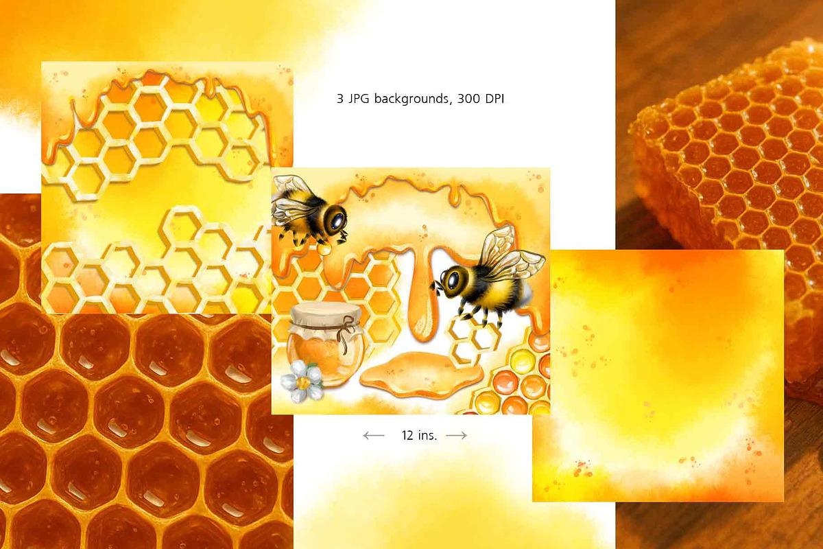 Honey Bee & Wildflowers graphics set, an Illustration by PinskaDrawCute (Photo 13 of 14)