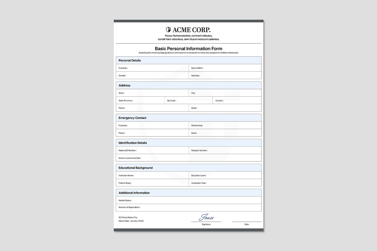 Simple Form Template, a Stationery Template by BrandPacks (Photo 2 of 6)