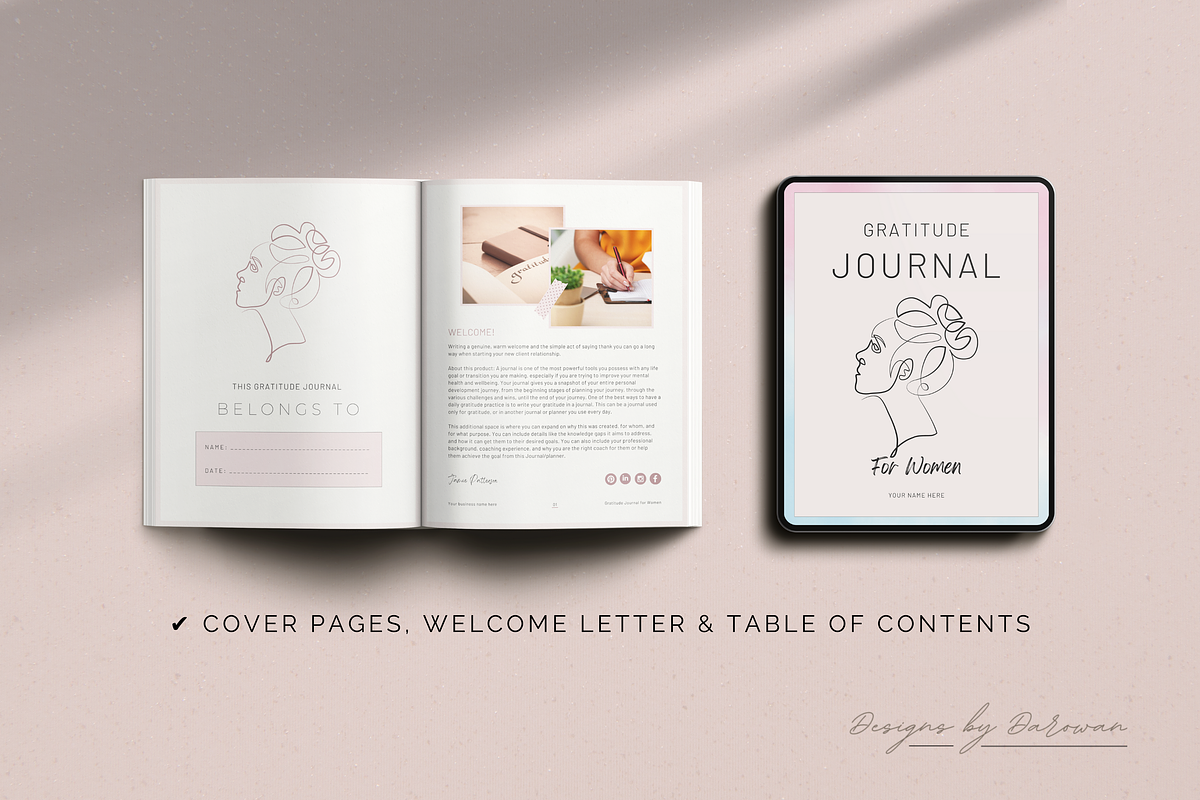 Gratitude Journal for Women | Canva, a Magazine Template by Designs by ...
