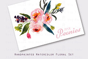 Pink Peonies-Watercolor Clip Art, an Illustration by SmallHouseBigPony (Thumbnail 4 of 4)