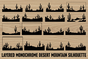 Wild Desert Cactus Scene Set, an Illustration by Creativeshirt