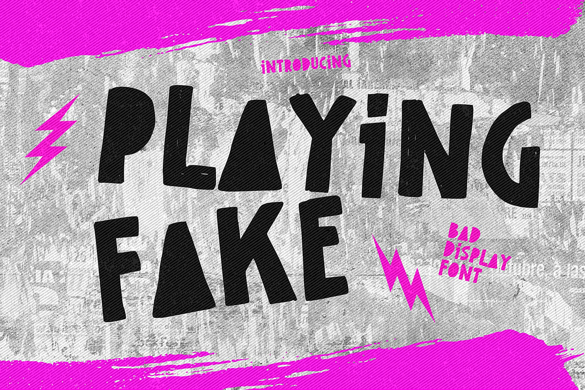 Playing Fake - Bad Display Font, a Font by Gassstype (Photo 1 of 8)