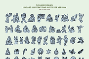 50 Christmas Hand Drawn Illustration, a Person Illustration by digitalsbydepi (Thumbnail 6 of 10)