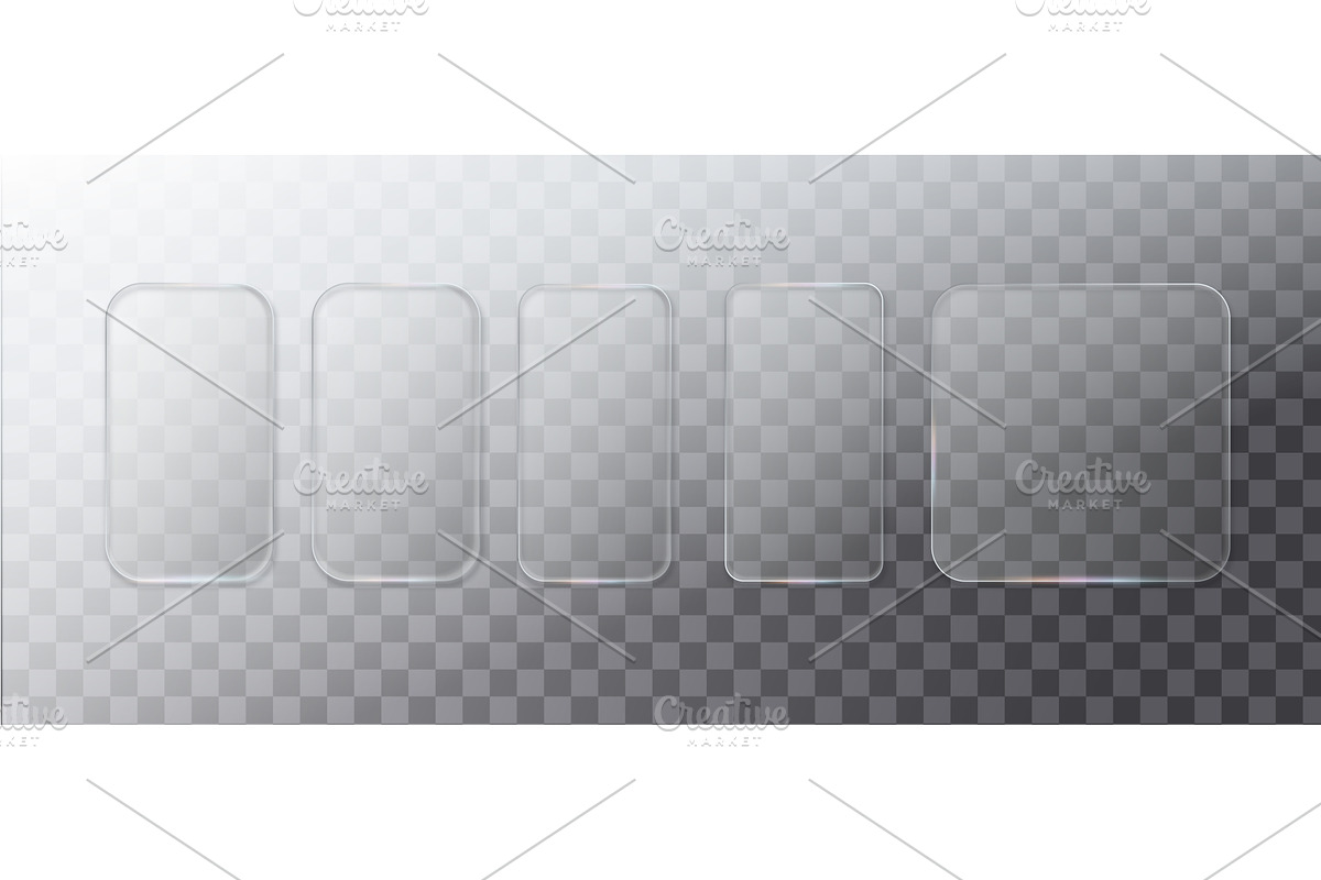 Glass frame isolated on transparent, a Texture Illustration by Marinstri
