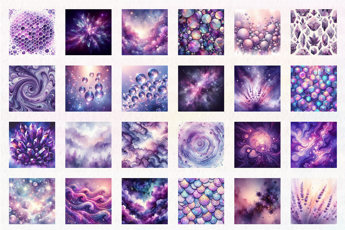 Luminous Purple Seamless Digital Pap, an Illustration by CreationArt (Photo 3 of 4)