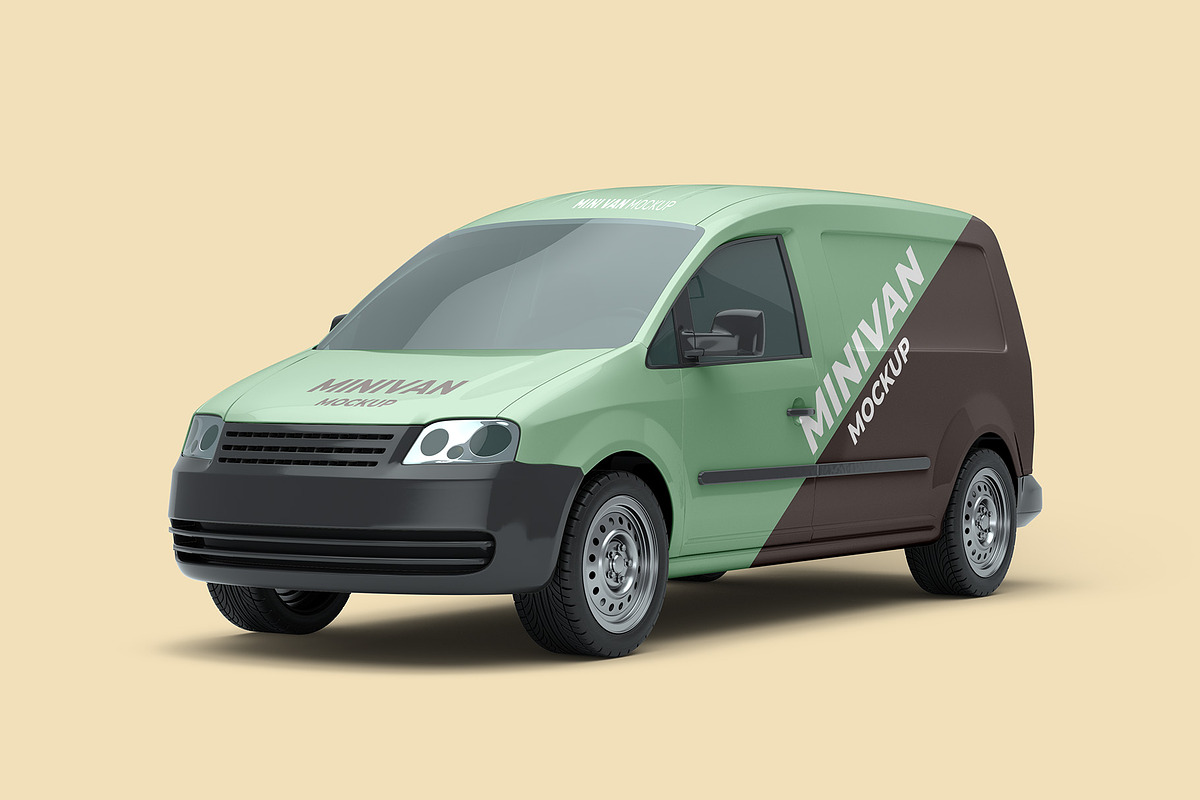 Mini Van Mockup - 6 views, an Advertising Mockup by Illusiongraphic (Photo 7 of 20)