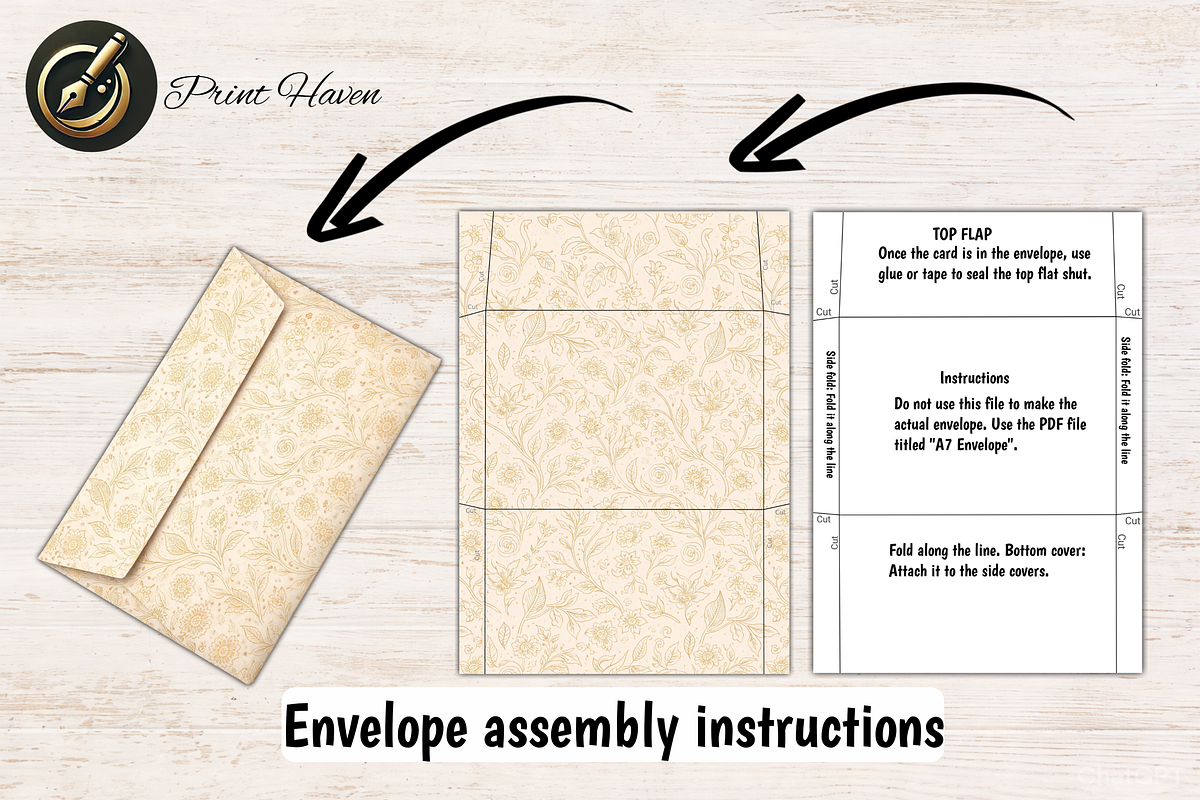 Birthday Card & A7 Envelope Printabl, a Card Template by Print Haven (Photo 4 of 4)