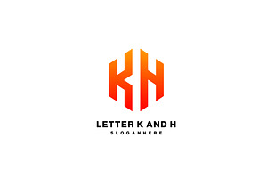 Initial K And H Logo Gradient Colorf