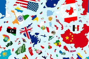 Silhouettes Of Countries Pattern