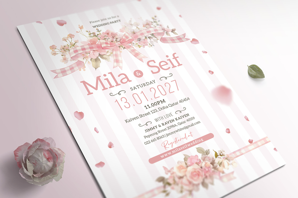 Coquette Wedding Invitation Set, an Invitation Template by Aarley Kaiven (Photo 2 of 3)