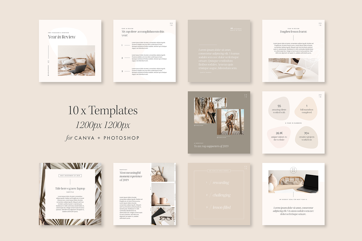 Yearly/Quarterly Review Social Pack, a Social Media Template by January Made Design (Photo 2 of 13)