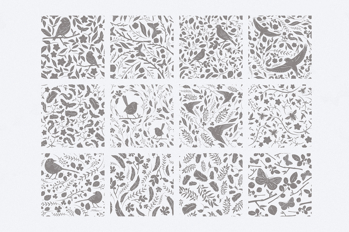 Birds & Blooms Seamless Patterns, a Pattern Graphic by pixelbuddha.net (Photo 6 of 8)