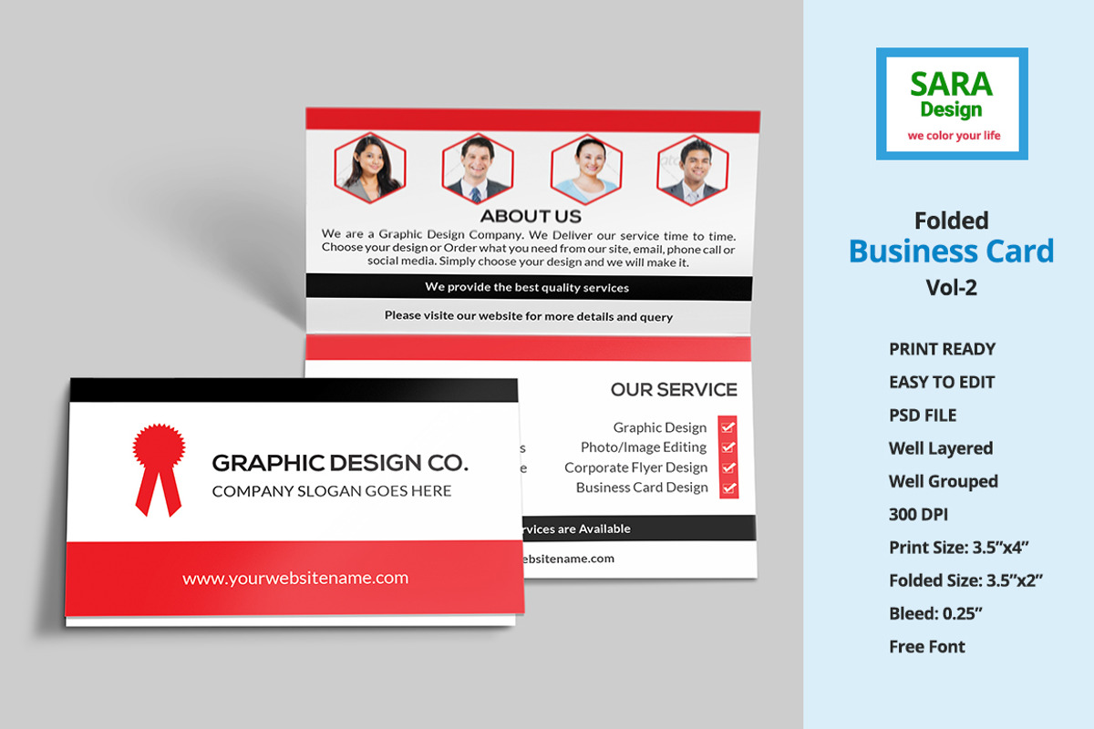 Folded Business Card Vol-2, a Business Card Template by SR Design (Photo 2 of 6)