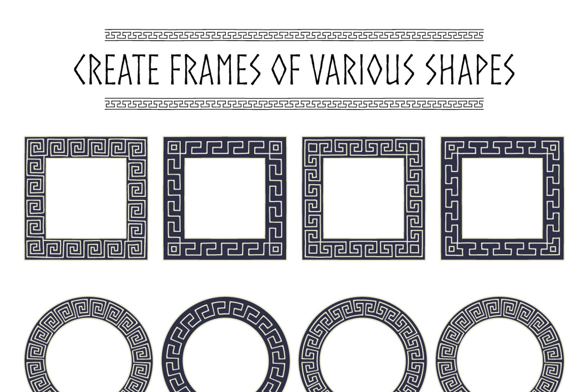 Blue and white greek meander brushes, a Brush Add-On by ekmelica (Photo 5 of 5)