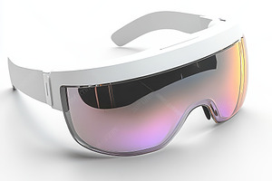 Futuristic White Sunglasses with Gra, an Abstract Photo by Pixeness Studio