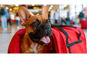 Happy French Bulldog travels in a, a Transportation Photo by Lermont51