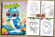 Funny Dolphin Coloring Pages, a Print Template by Wow Magic (Thumbnail 2 of 3)