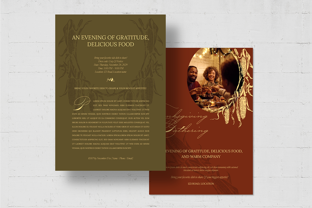 Elegant Thanksgiving Invitation, a Flyer Template by BrandPacks (Photo 4 of 5)