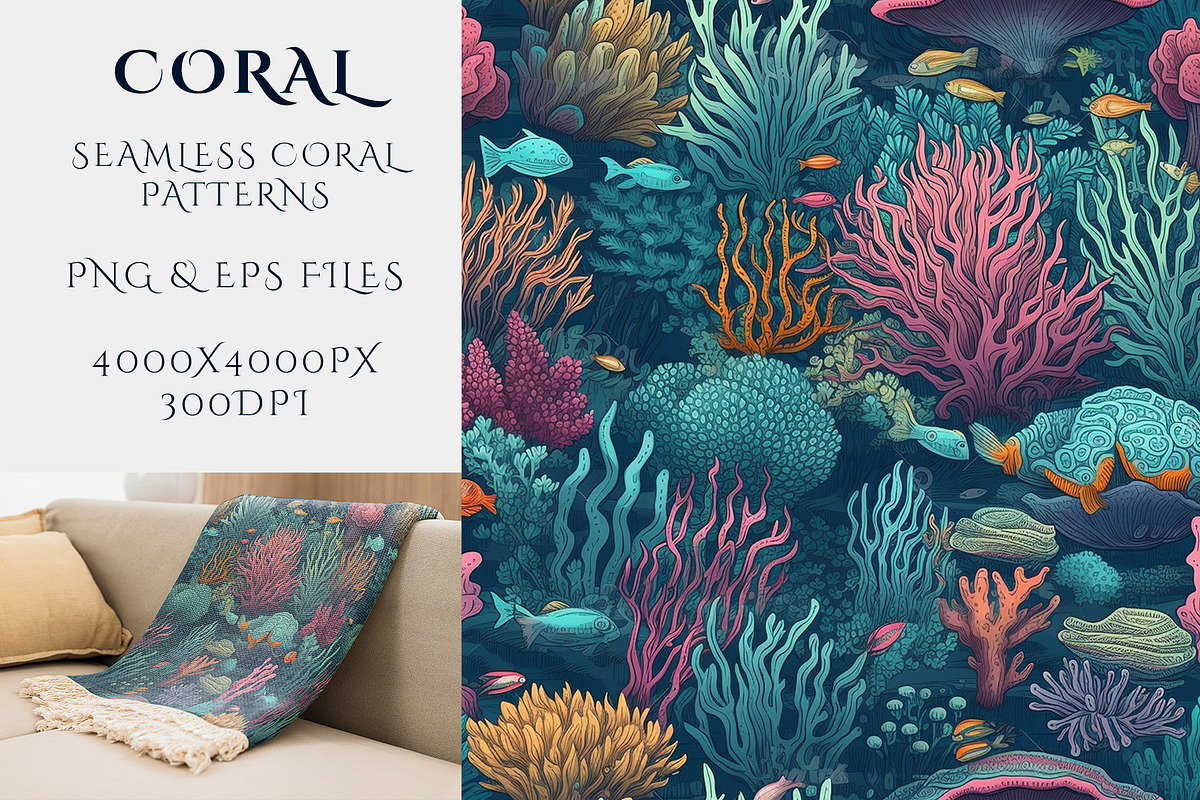 Coral - Seamless Coral Patterns, a Pattern Graphic by Pixel Perfect Patterns (Photo 2 of 9)