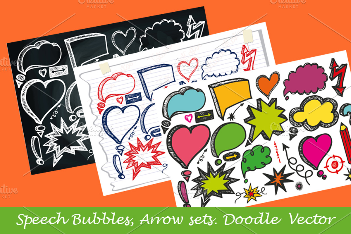 Hand drawing Speech Bubbles,arrows
