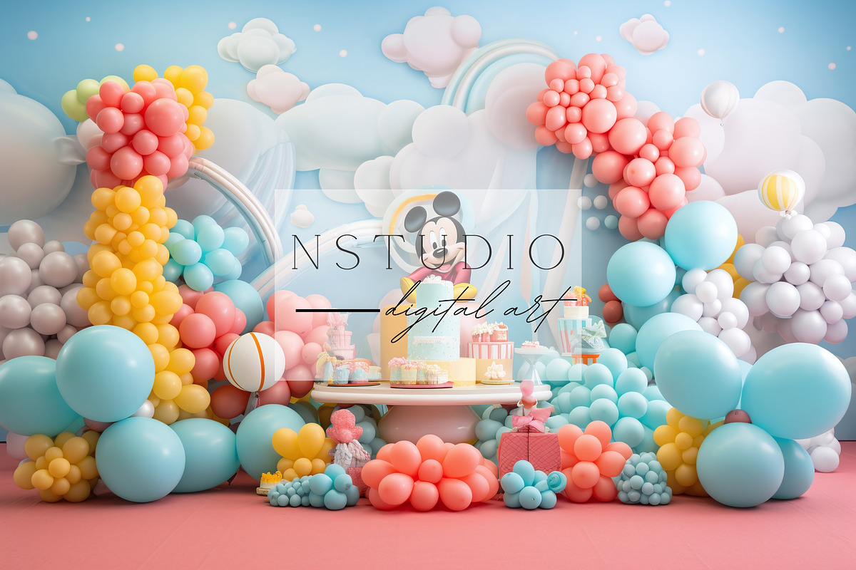 11 Pink and Blue Birthday Backdrops, a Layer Style Add-On by NSTUDIO (Photo 4 of 9)