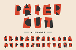 Minimal Paper Cut Collage Alphabet, an Object Graphic by C Design Studio