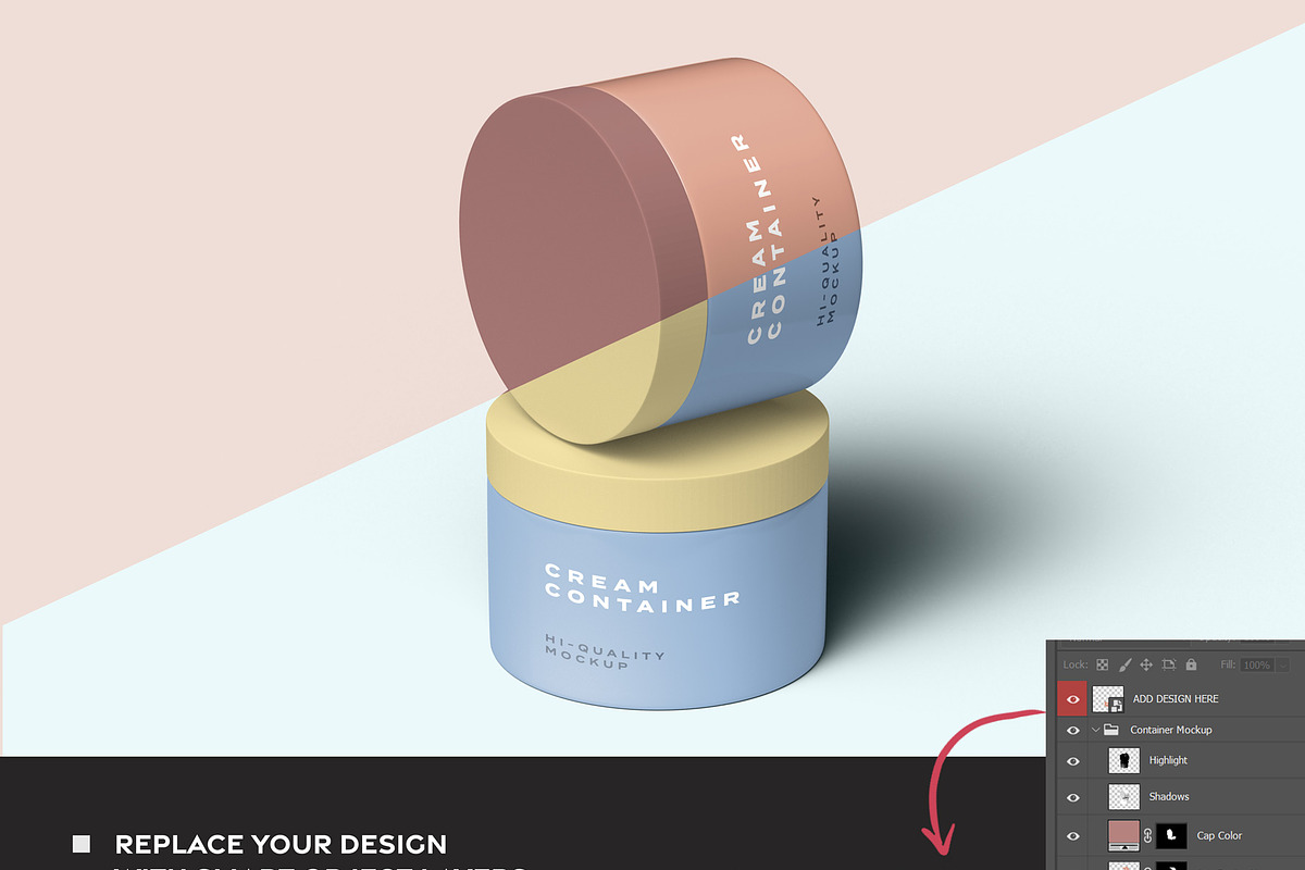 Cosmetic Product Container Mockups, a Mockup by Graphicsfuel