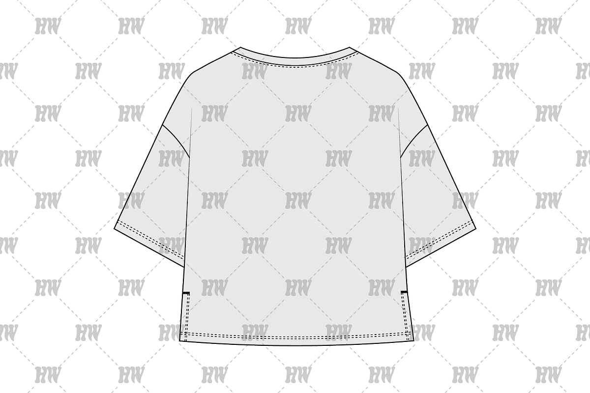 Unisex Boxy Tee Fashion Flat, a Shirt Mockup by haydenwentworth (Photo 3 of 3)