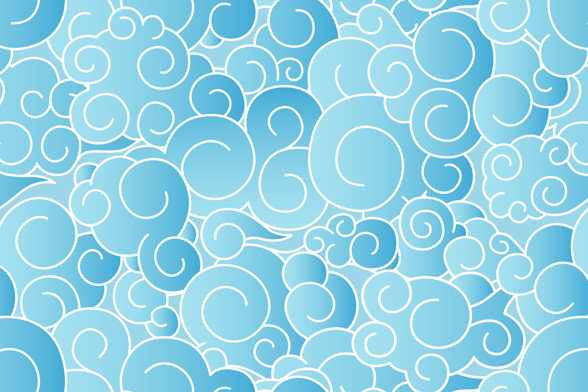 Chinese clouds seamless patterns, a Pattern Graphic by Good Studio (Photo 2 of 5)