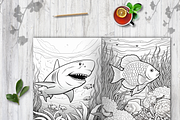 Ocean Animals Coloring Page for Kids, a Brochure Template by LA Design (Thumbnail 10 of 10)