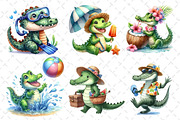 Summer Crocodile Clipart PNG, an Illustration by Dream Creation (Thumbnail 6 of 7)