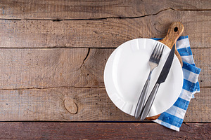 Cooking, culinary background with wooden cutting board, a Food & Drink Photo by Rimma